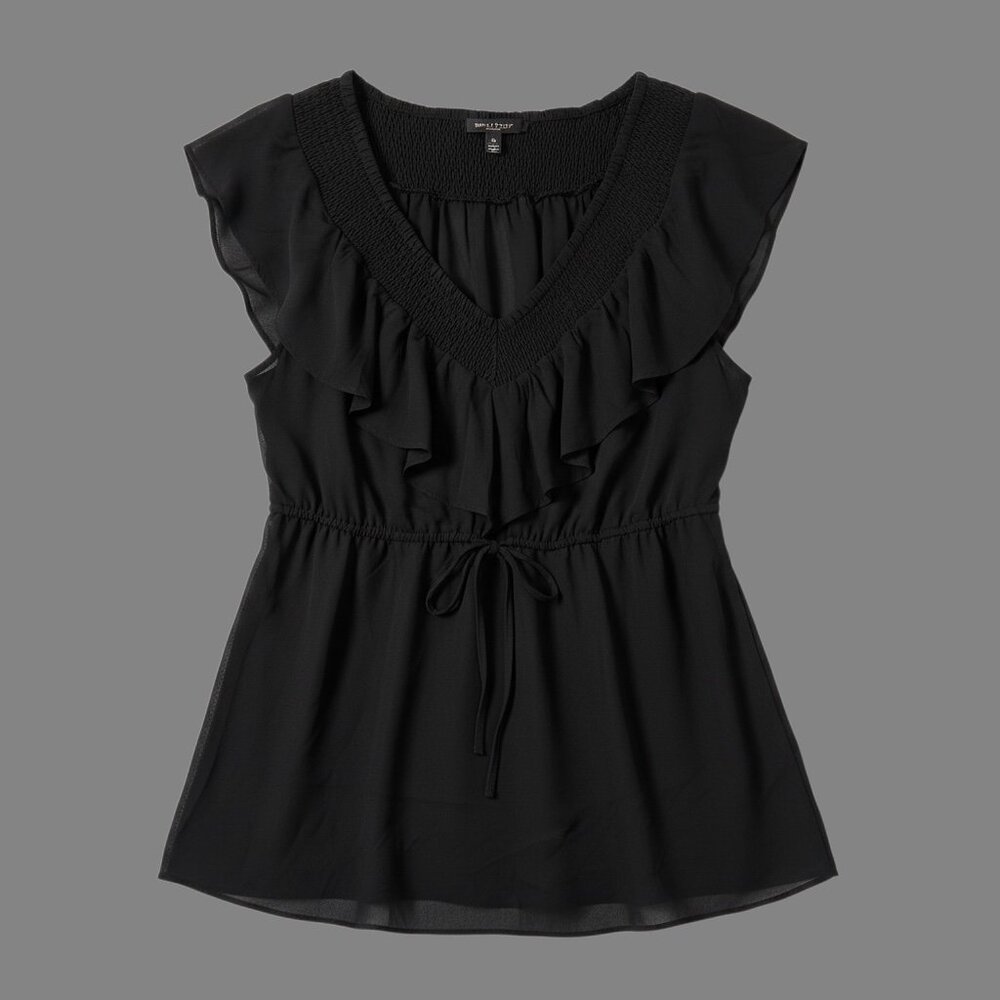 NWT Torrid Black Gauze and Chiffon Baby Doll Tie Top SZ 4 (26) - Picture 2 of 9